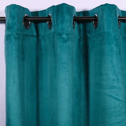 Rideau occultant Craftine 135 x 260 cm Velours Uni Najac Emeraude