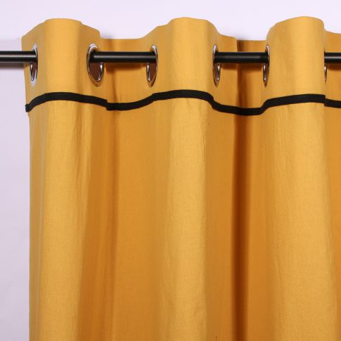 Rideau à oeillets Craftine 135 x 240 cm Coton lavé Piana Jaune