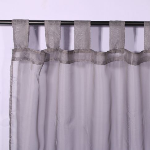 Rideau Voilage à passants Craftine 135 x 240 cm Bicolore Rocamadour Blanc/Gris