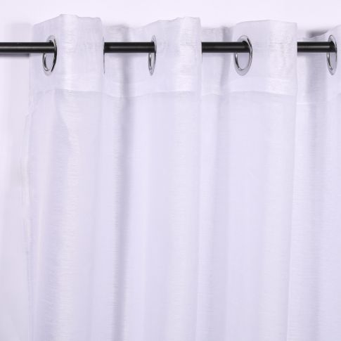 Rideau Voilage à oeillets Craftine 140 x 240 cm Sable Autoire Blanc