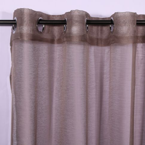 Rideau Voilage à oeillets Craftine 140 x 240 cm Sable Autoire Taupe