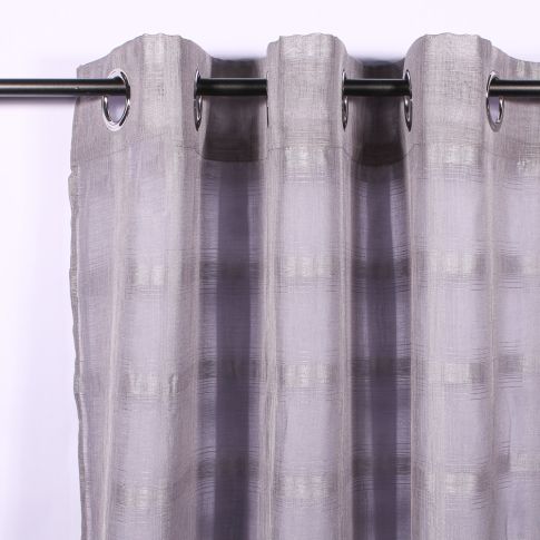 Rideau Voilage à oeillets Craftine 140 x 240 cm Sable Aiguèze Gris