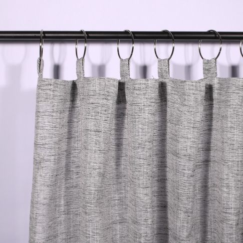 Rideau Voilage à anneaux Craftine 140 x 240 cm Tissé Balazuc Anthracite