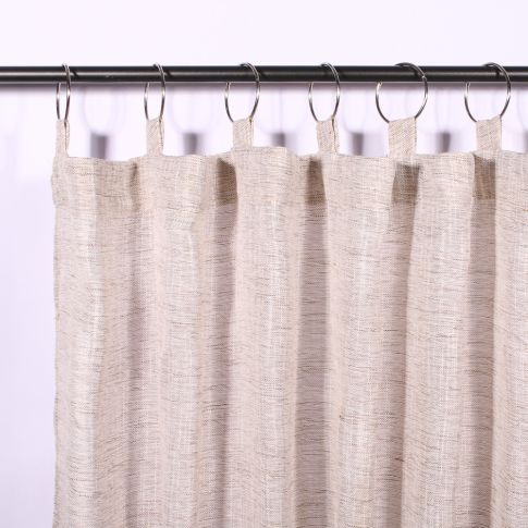 Rideau Voilage à anneaux Craftine 140 x 240 cm Tissé Balazuc Beige
