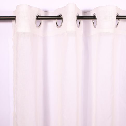 Rideau Voilage à oeillets Craftine 140 x 240 cm Sable Brode Métallisé Estaing Or