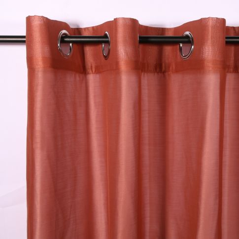 Rideau Voilage à oeillets Craftine 140 x 240 cm Etamine Unie Camon Terracotta
