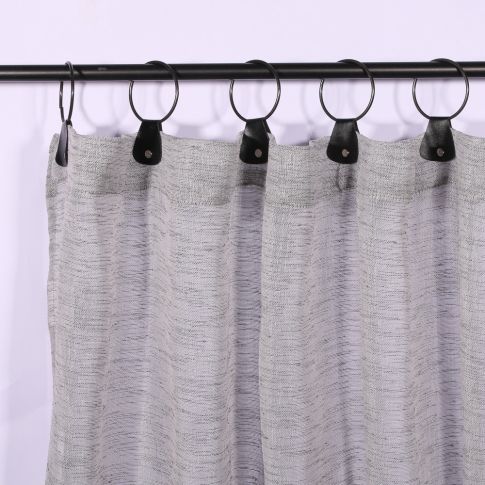 Rideau Voilage à anneaux Craftine 140 x 240 cm Tissé Conques Gris