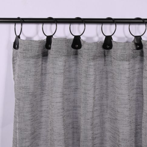 Rideau Voilage à anneaux Craftine 140 x 240 cm Tissé Conques Anthracite