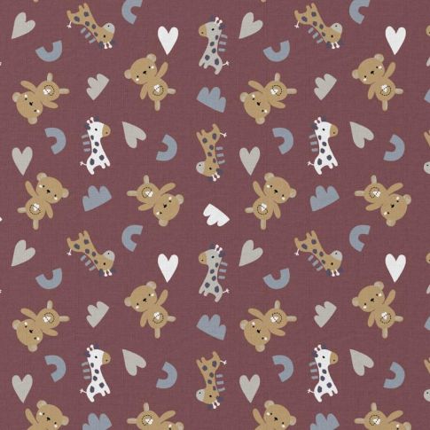 Tissu Coton imprimé Arty Zolane sur fond Paprika