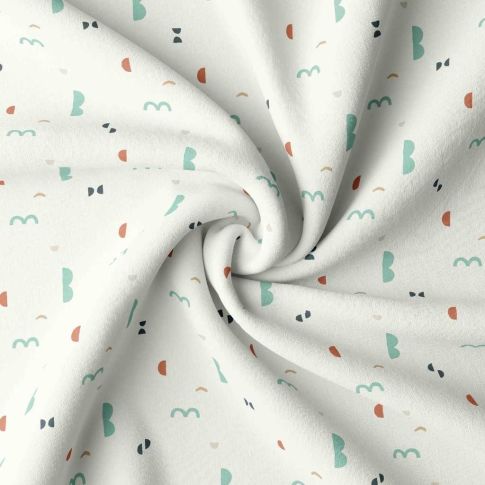 Tissu Jersey Coton Zoti sur fond Blanc cassé
