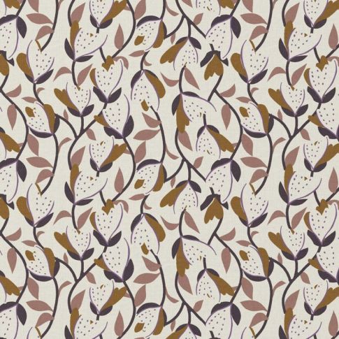 Tissu Coton imprimé Arty Zynium sur fond Ecru