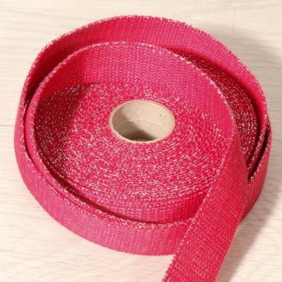 Sangle Coton 30 mm Lurex uni Rouge griotte x1m