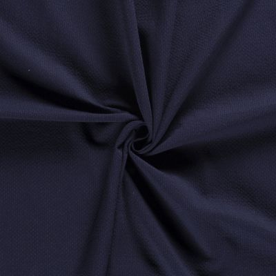 Tissu Gaze de coton Alvéolé sur fond Bleu marine - Par 10 cm