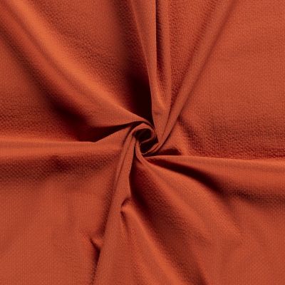 Tissu Gaze de coton Alvéolé sur fond Brique - Par 10 cm