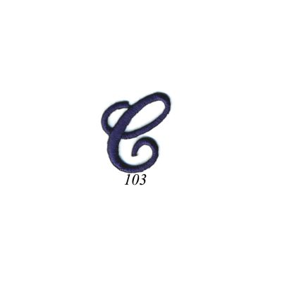 Ecusson Thermocollant Lettre Calligraphie Anglaise &quot;C&quot; Marine