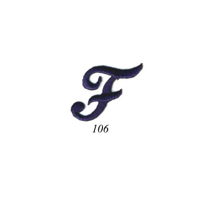 Ecusson Thermocollant Lettre Calligraphie Anglaise &quot;F&quot; Marine