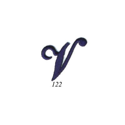 Ecusson Thermocollant Lettre Calligraphie Anglaise &quot;V&quot; Marine