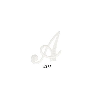 Ecusson Thermocollant Lettre Calligraphie Anglaise &quot;A&quot; Blanche