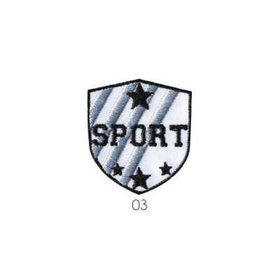 Ecusson Thermocollant Sport Noir/Blanc