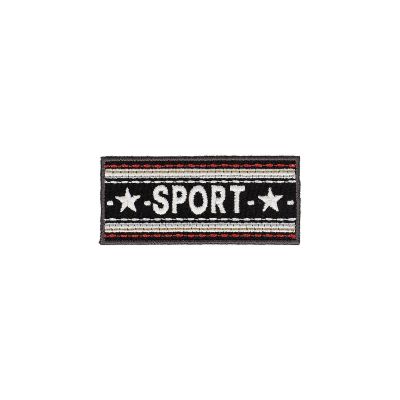 Ecusson Thermocollant Sport Etoile blanc sur fond Noir