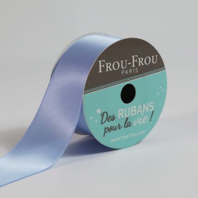 Bobinette Ruban Satin double face Frou-Frou Céleste - 25 mm x 5 mètres