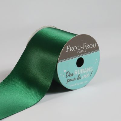 Bobinette Ruban Satin double face Frou-Frou Emeraude - 50 mm x 4 mètres