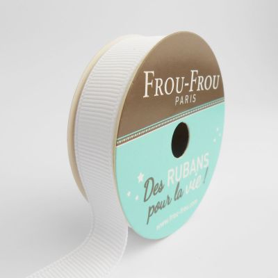 Bobinette Ruban Gros grain Frou-Frou Neige - 16 mm x 6 mètres