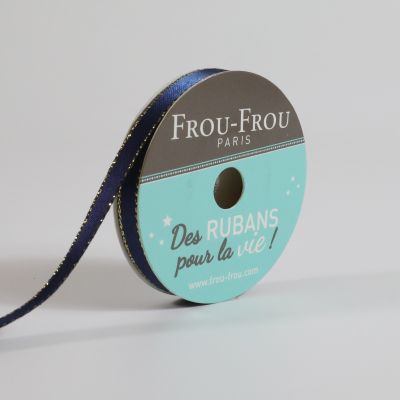 Ruban Satin Bord brillant Frou-Frou Navy - 6 mm x 6 mètres