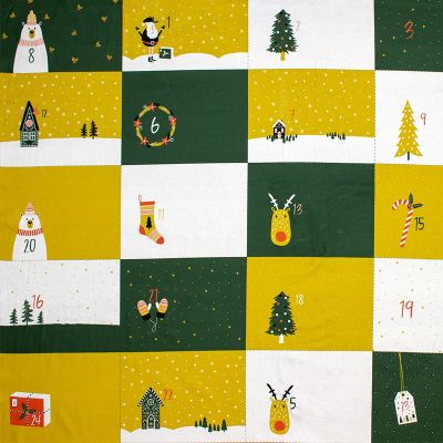 Tissu Panneau Coton 99 cm Calendrier de l&#039;avent