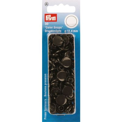 Prym 30 Boutons pression Color Snaps brun foncÃ© 12,4 mm