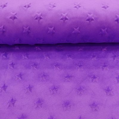 Tissu Minky Ultra doux Etoiles Violet x10cm