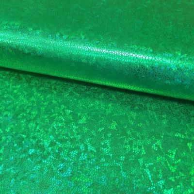 Tissu Lamé effet holographique Vert - Par 10 cm