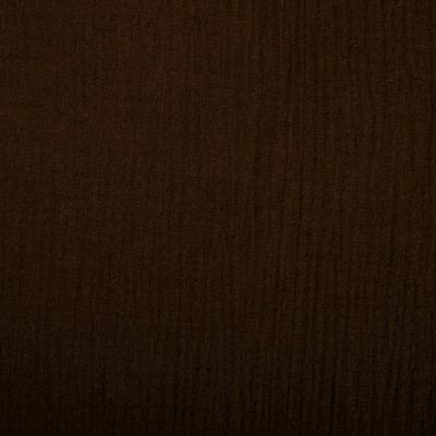 Tissu Double gaze de coton uni Marron chocolat - Par 10 cm