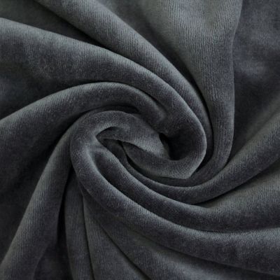 Tissu Jersey Velours tout doux Bleu de Prusse x10cm