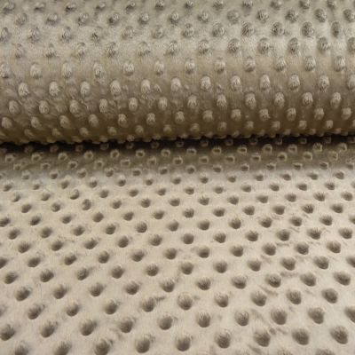 Tissu Minky Ultra doux Pois Bronze - Par 10 cm