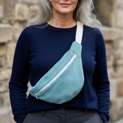 Kit Couture Craftine Sac Banane Moondy Velours Vert d&#039;eau