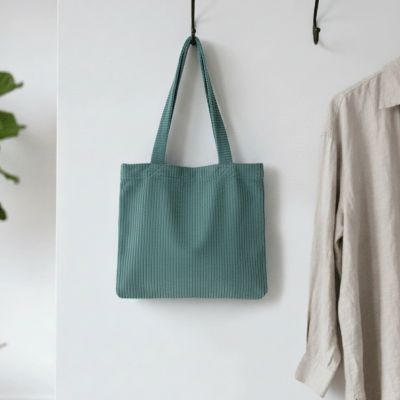 Kit Couture Craftine Petit Sac Cabas Velours Vert d&#039;eau
