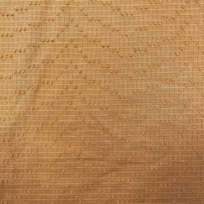 Tissu Voile de Coton Plumetis Dobby sur fond Camel - Par 10 cm