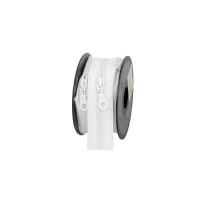 Fermeture nylon non séparable N°5 avec curseurs Blanc - Au mètre