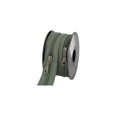 Fermeture nylon non séparable N°5 avec curseurs Vert - Au mètre
