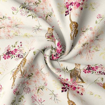 Tissu Coton imprimé Digital Arty Ecru - Par 10 cm