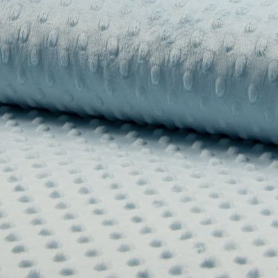 Tissu Minky Ultra doux Pois Bleu ciel - Par 10 cm