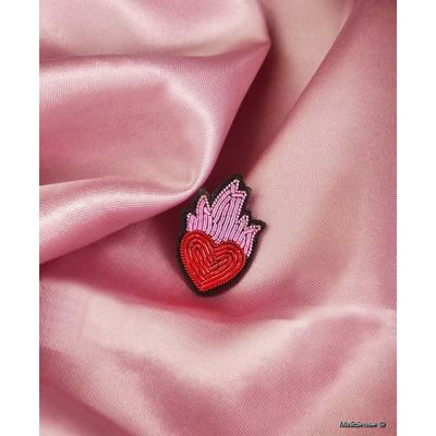 Ecusson Thermocollant Mini Coeur Enflammé