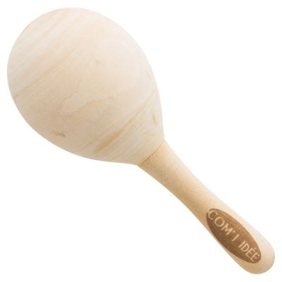 Maracas en bois de lotus Com&#039;1 Idée - 13x5 cm