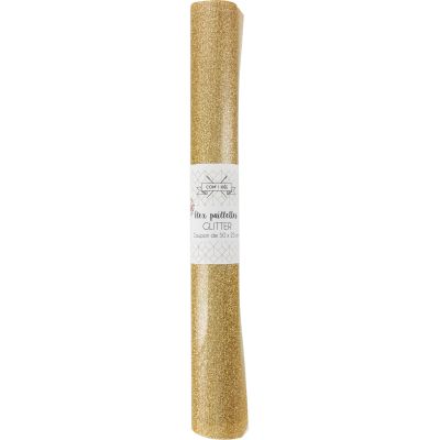 Flex paillettes thermocollant Com&#039;1 idée uni Doré - 50x25 cm