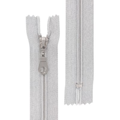 Fermeture à glissière injectée 6mm séparable lurex argent - 2 Tailles