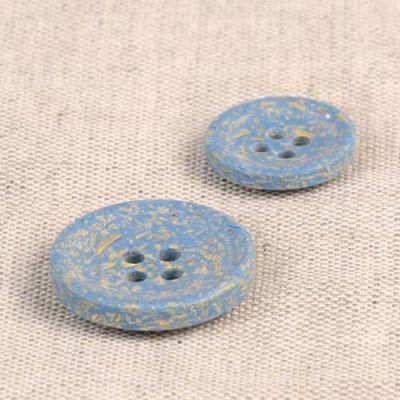 Bouton Ecorce de riz 15 mm Bleu ciel