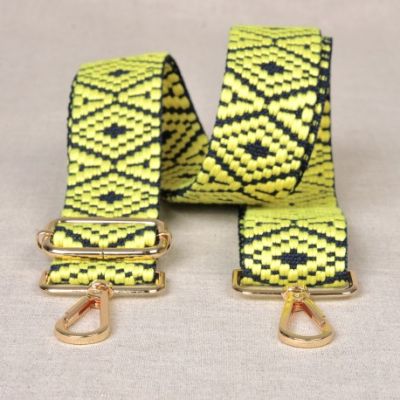 Sangle pour sac 40 mm Jaune et noir - Avec mousquetons