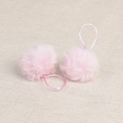 Pompon imitation fourrure 4 cm Rose clair