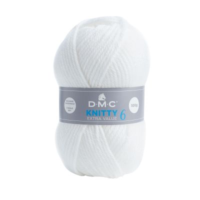 Fil à tricoter Knitty 6 DMC Blanc N° 961
